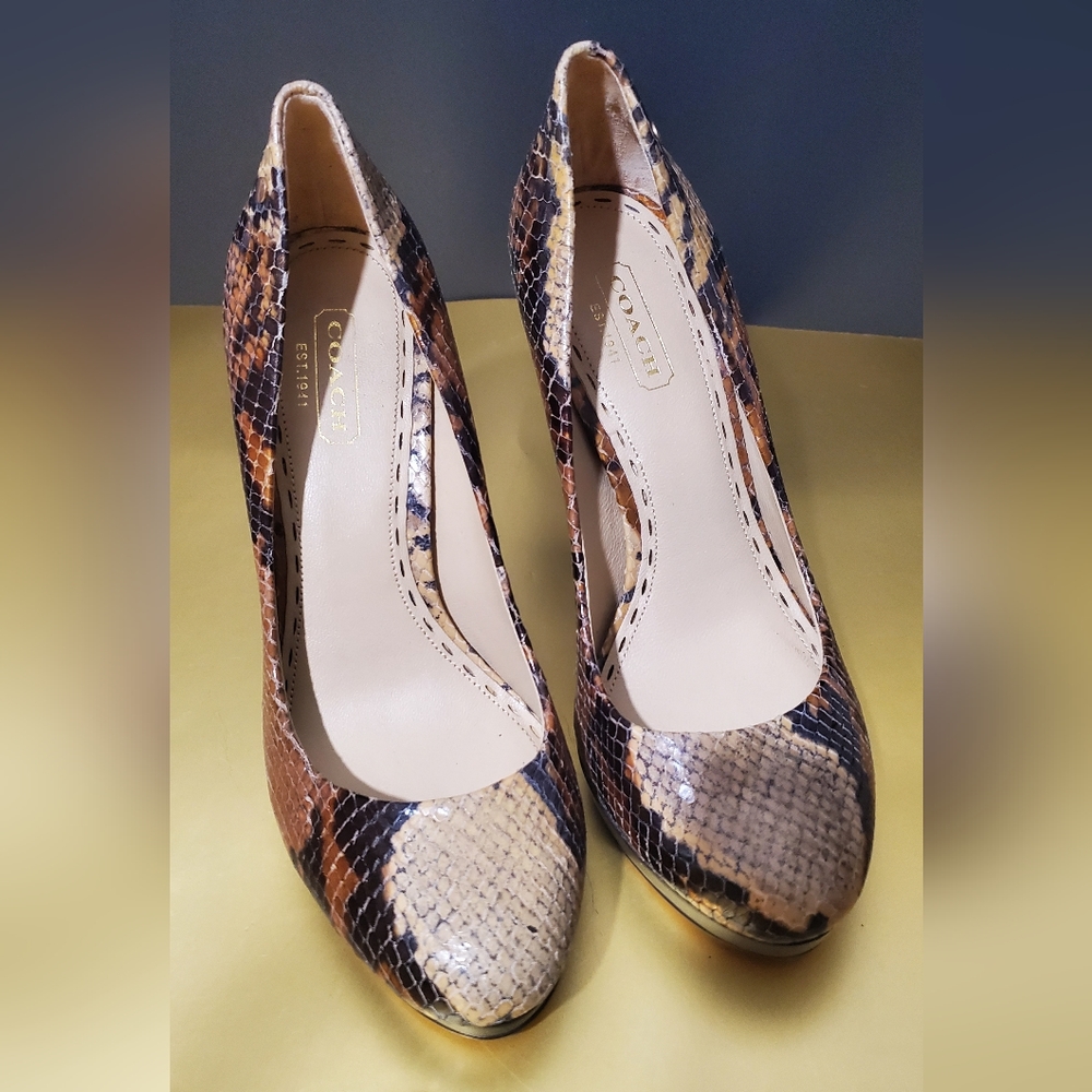 Coach Printed Python Pump Heels - image 1